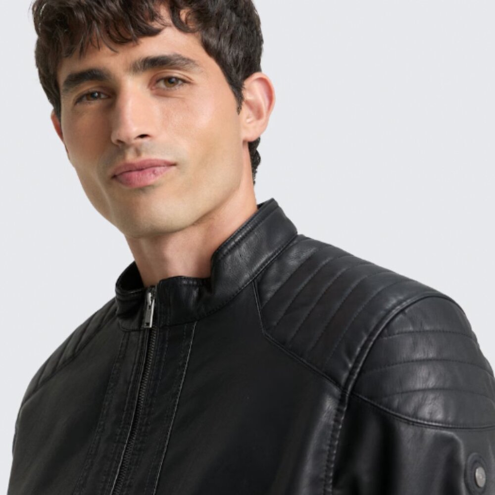 NWT Tom Tailor Men's Faux Leather biker jacket, XXL - Picture 2 of 8